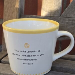 Inspirational 12 oz. Trust Mug with Yellow Rim